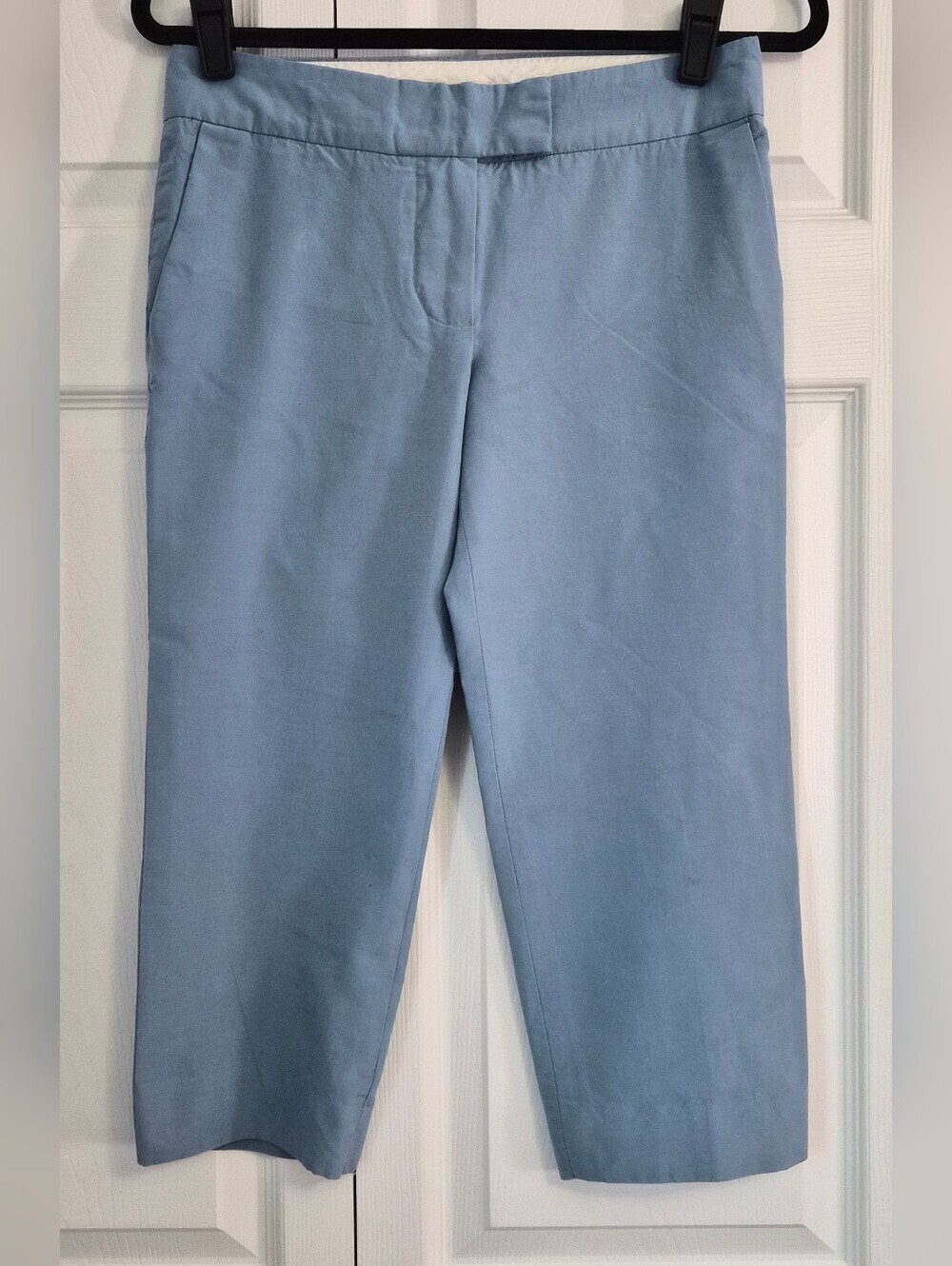Chloé Azur Blue Wool Silk Blend Cropped Trousers Size FR 34 US 2